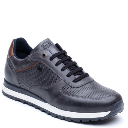 Lancaster Leather Trainer Navy