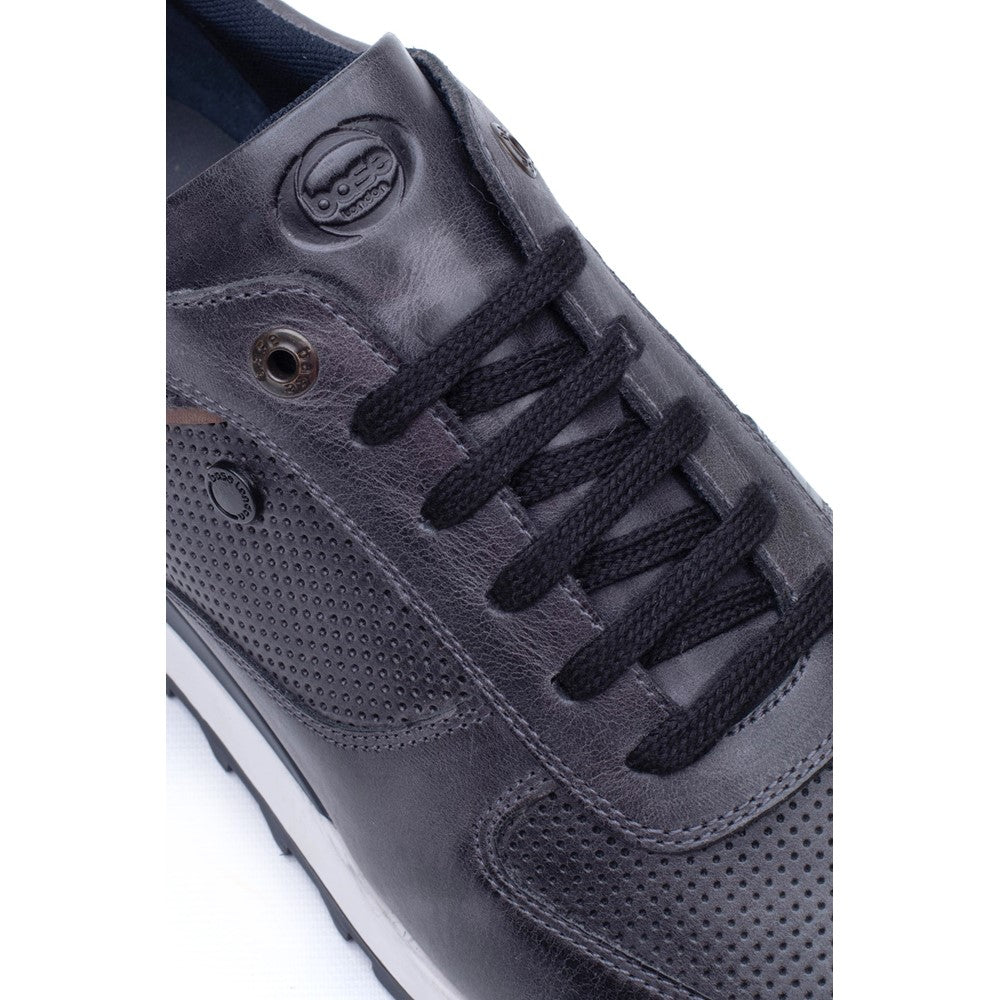 Lancaster Leather Trainer Navy