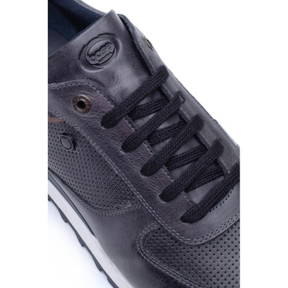 Lancaster Leather Trainer Navy