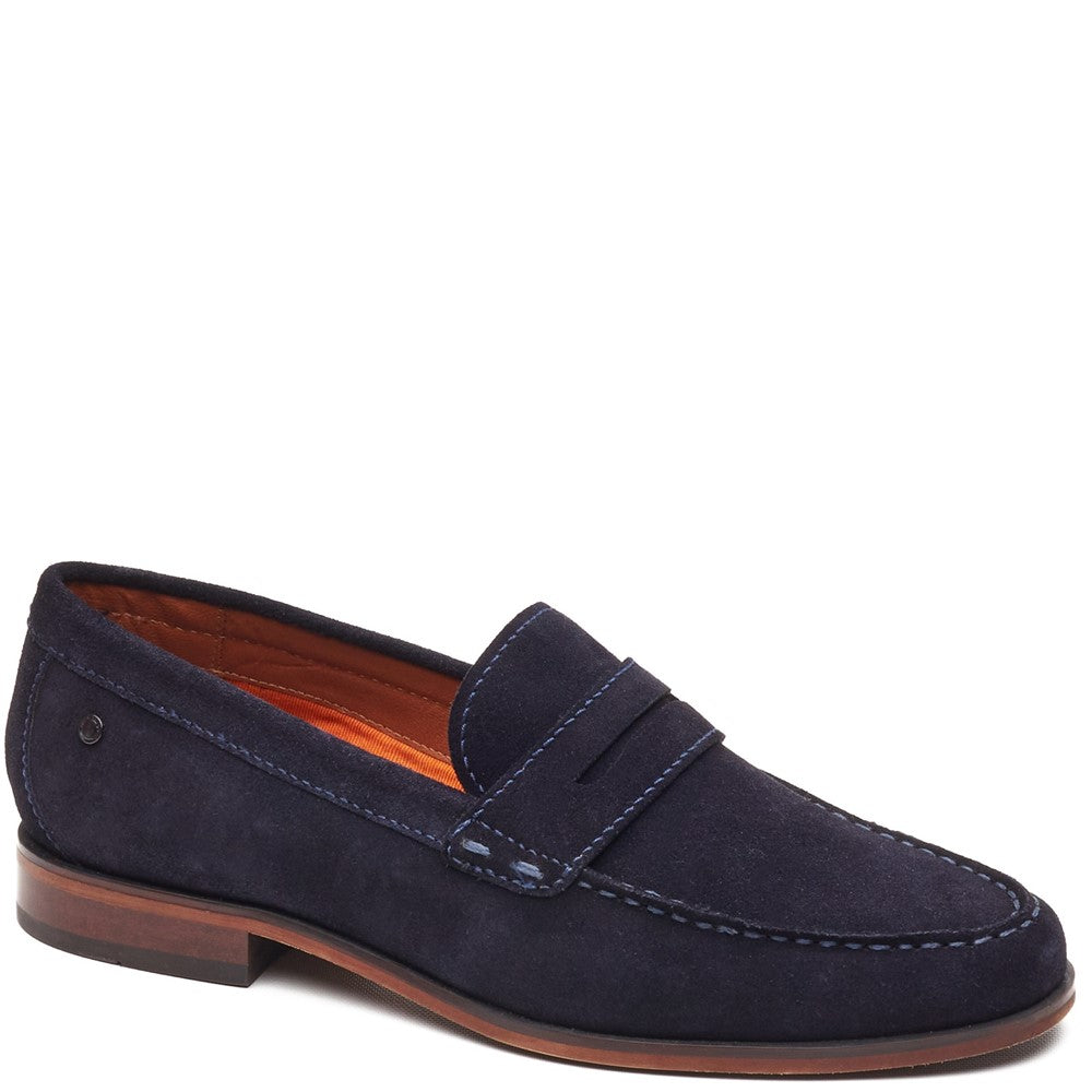 Slate Suede Penny Loafer Navy