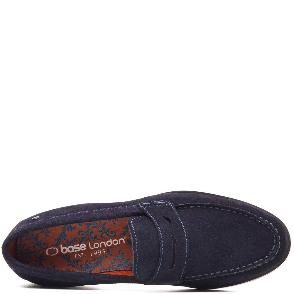 Slate Suede Penny Loafer Navy