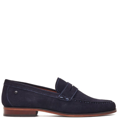 Slate Suede Penny Loafer Navy