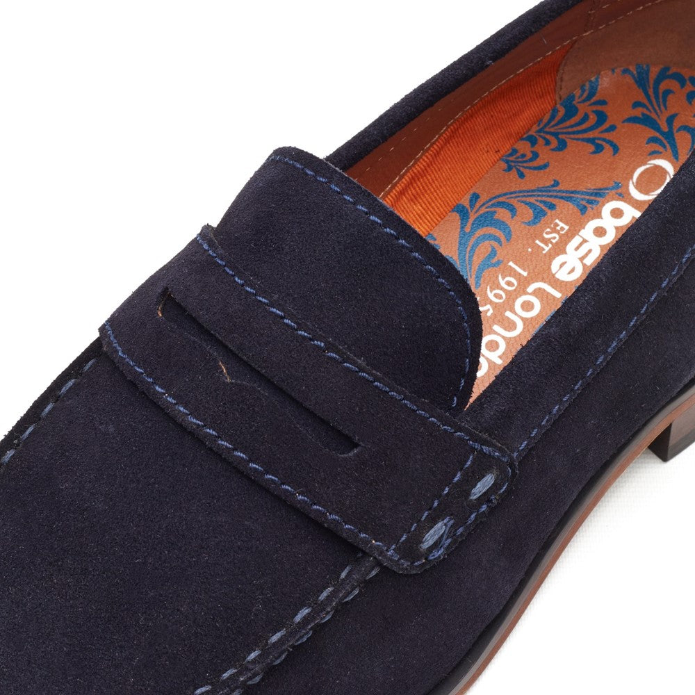 Slate Suede Penny Loafer Navy