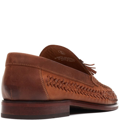 Bracken Leather Weave Loafer Tan