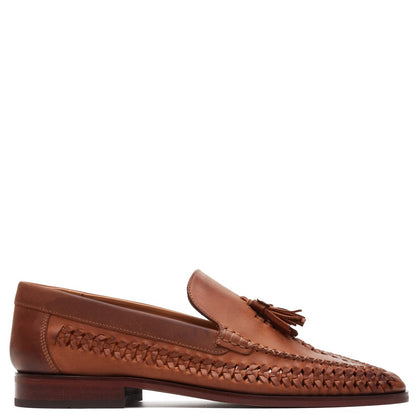 Bracken Leather Weave Loafer Tan