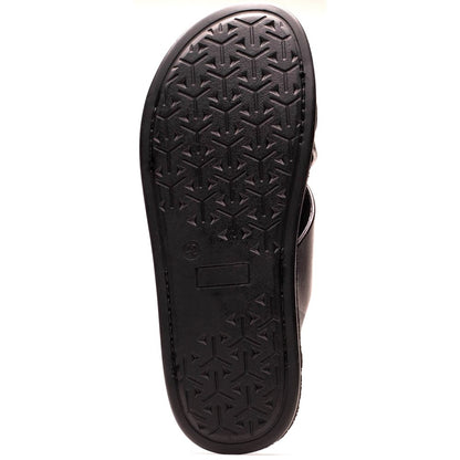 Drift Leather Cross Strap Sandals Black