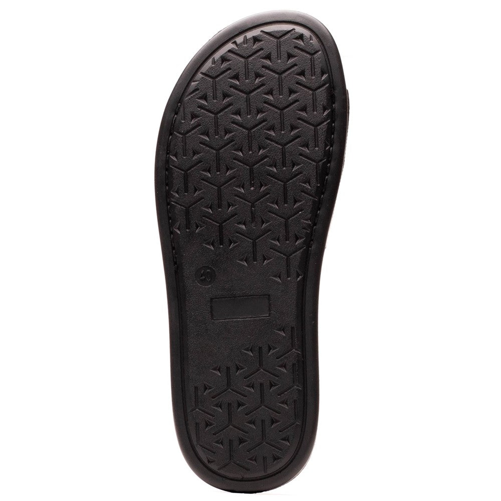 Albany Leather Slide Sandals Black