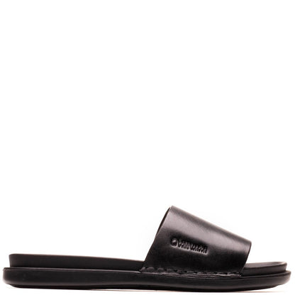 Albany Leather Slide Sandals Black