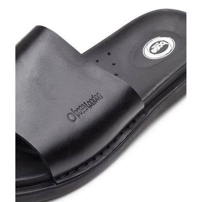 Albany Leather Slide Sandals Black