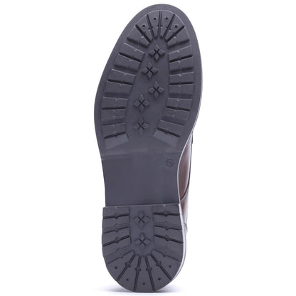 Carter Waxy Derby Lace Up Shoes Brown