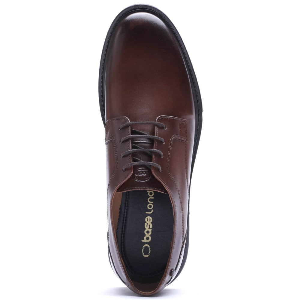 Carter Waxy Derby Lace Up Shoes Brown
