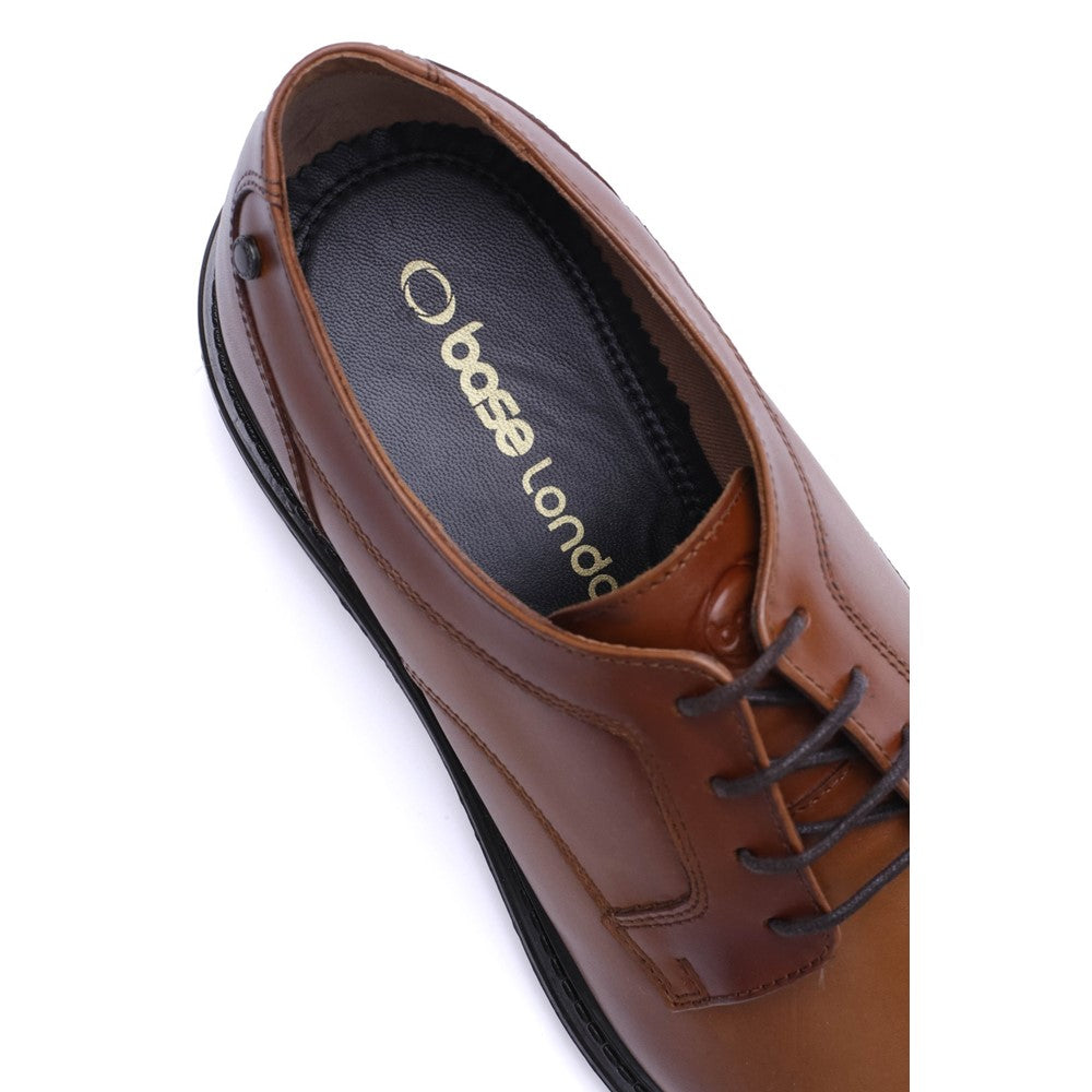 Carter Waxy Derby Lace Up Shoes Tan