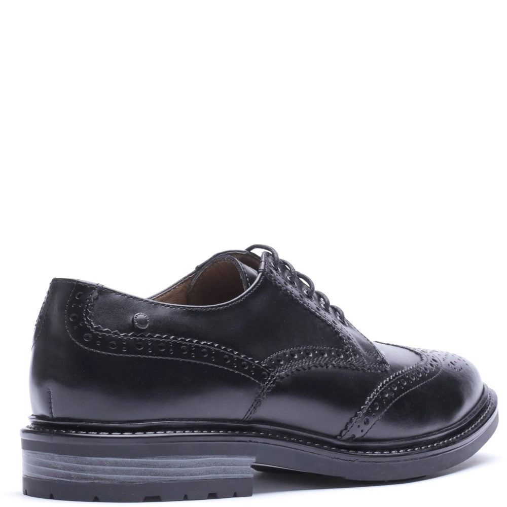 Tanner Waxy Brogue Shoes Black