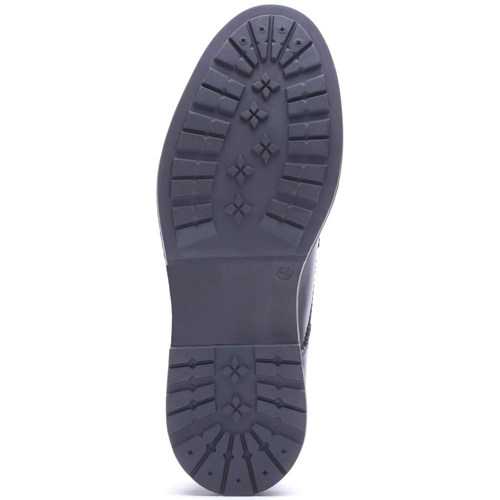 Tanner Waxy Brogue Shoes Black