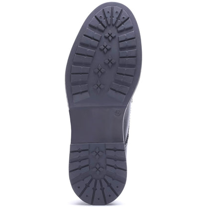 Tanner Waxy Brogue Shoes Black
