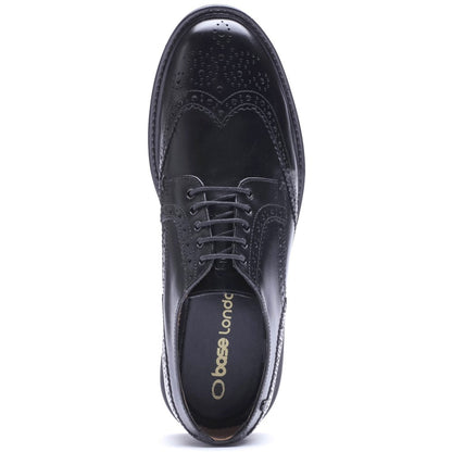 Tanner Waxy Brogue Shoes Black