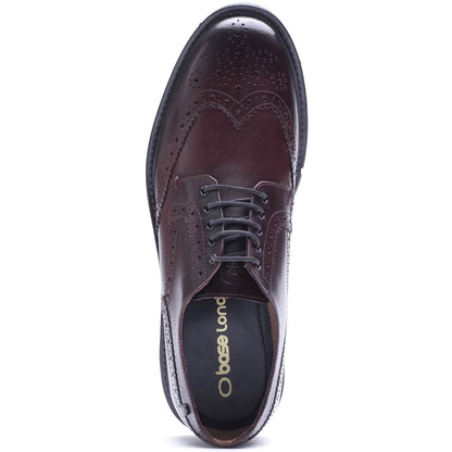 Tanner Waxy Brogue Shoes Bordo
