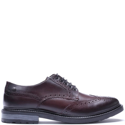 Tanner Waxy Brogue Shoes Bordo