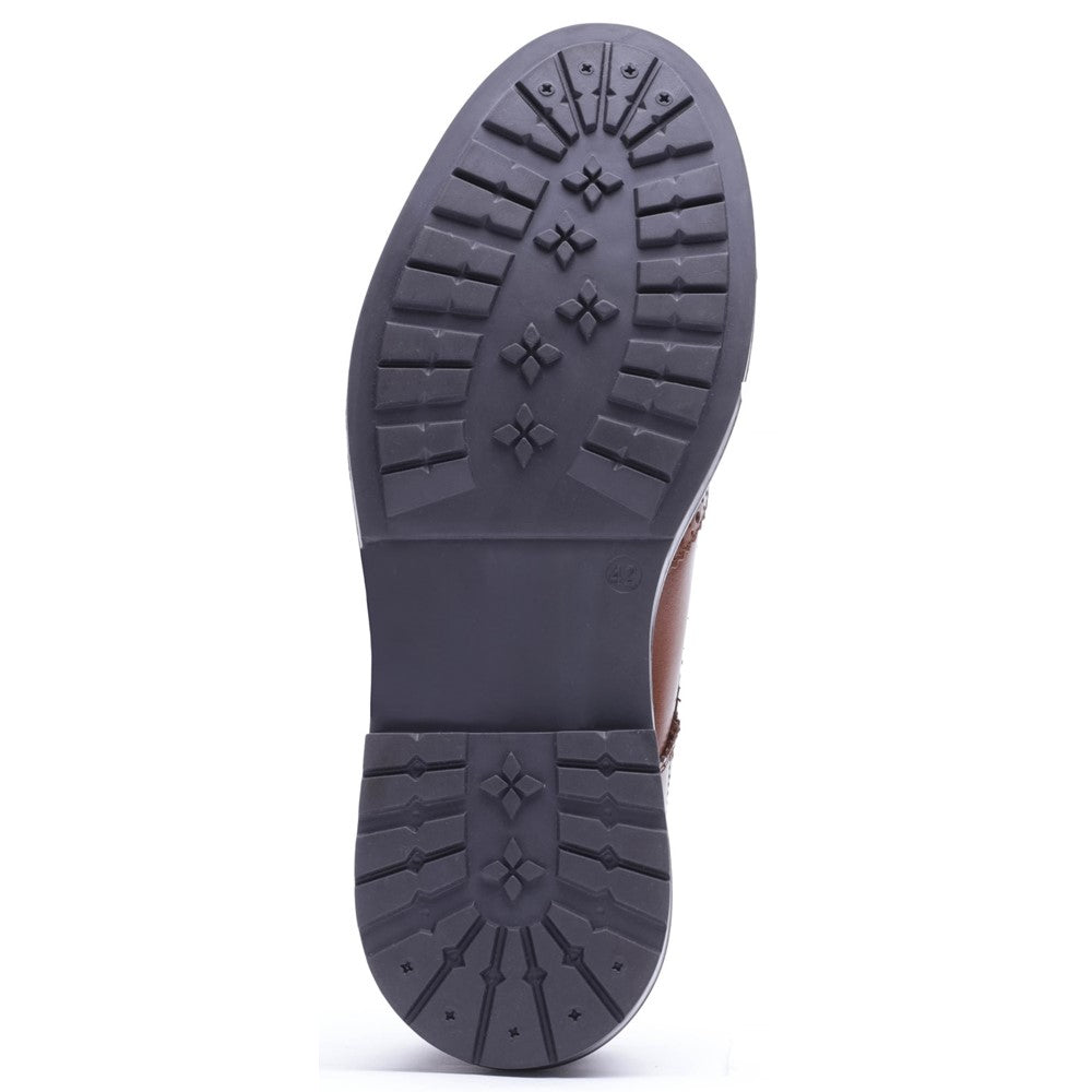 Tanner Waxy Brogue Shoes Tan