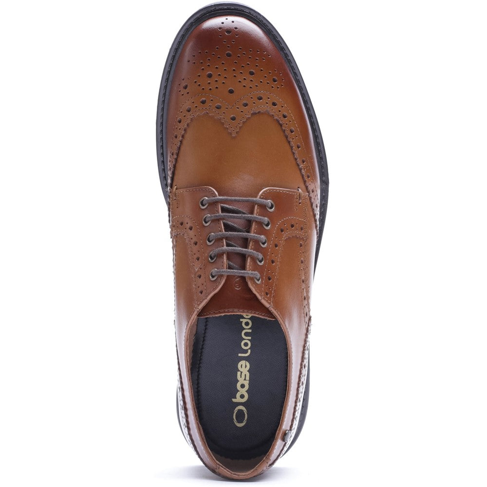 Tanner Waxy Brogue Shoes Tan