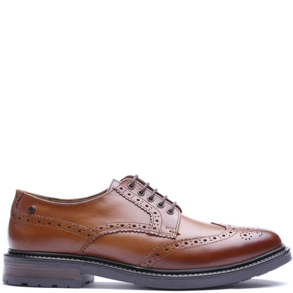Tanner Waxy Brogue Shoes Tan
