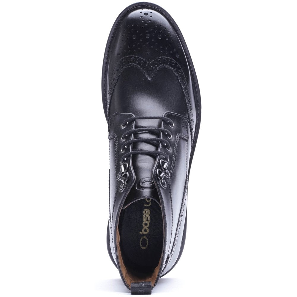 Foster Waxy Brogue Boots Black