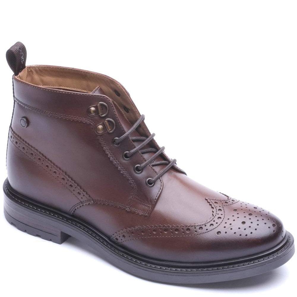 Foster Waxy Brogue Boots Brown