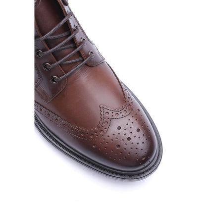 Foster Waxy Brogue Boots Brown