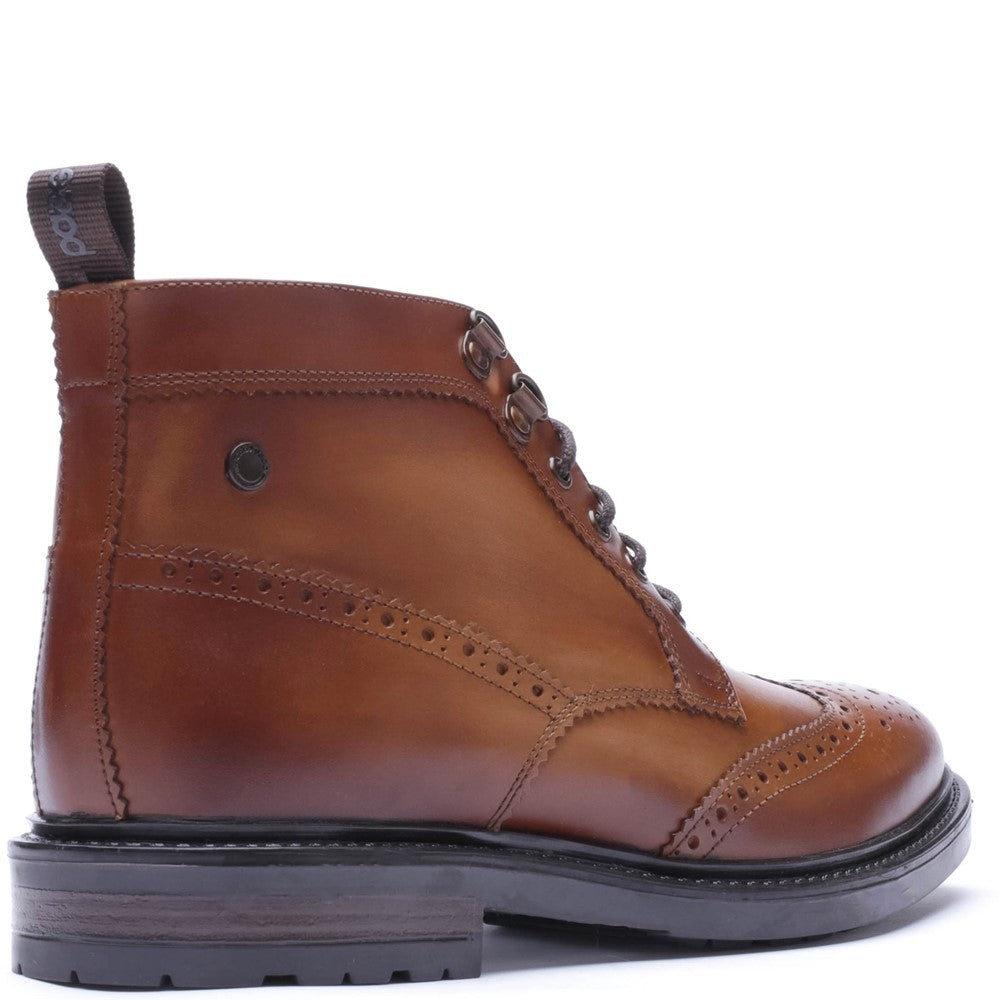 Foster Waxy Brogue Boots Tan