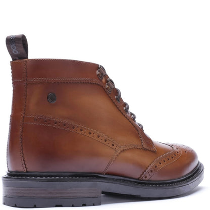 Foster Waxy Brogue Boots Tan