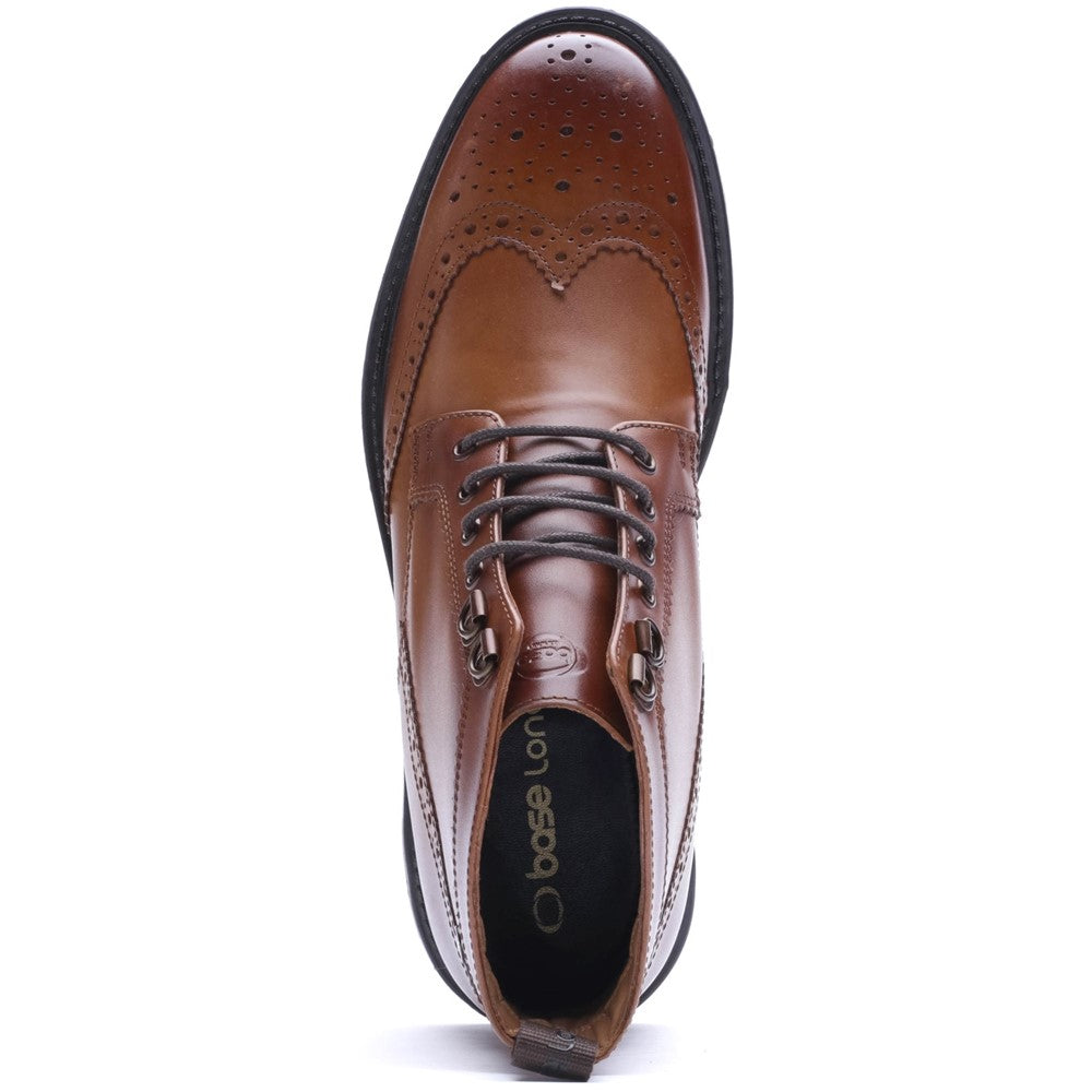 Foster Waxy Brogue Boots Tan