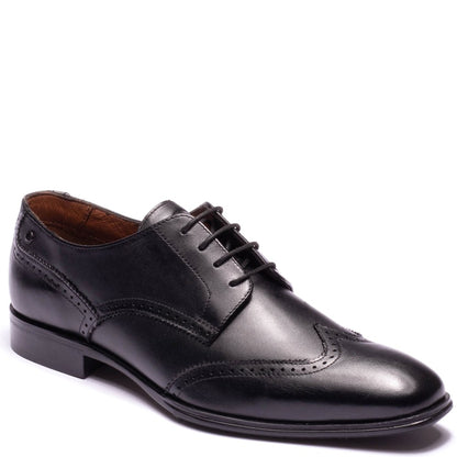 Sloane Waxy Brogue Shoes Black