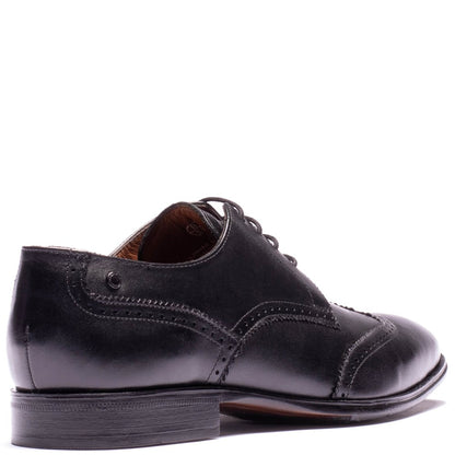 Sloane Waxy Brogue Shoes Black