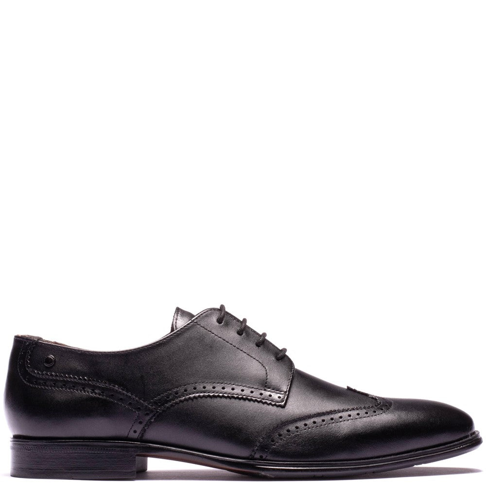 Sloane Waxy Brogue Shoes Black