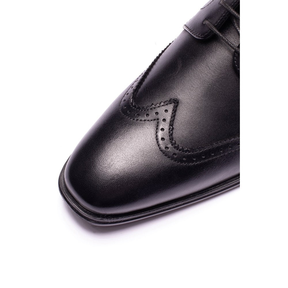 Sloane Waxy Brogue Shoes Black