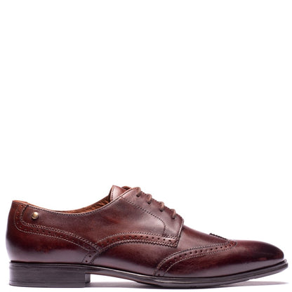 Sloane Waxy Brogue Shoes Brown