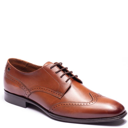 Sloane Waxy Brogue Shoes Tan
