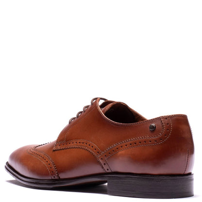Sloane Waxy Brogue Shoes Tan
