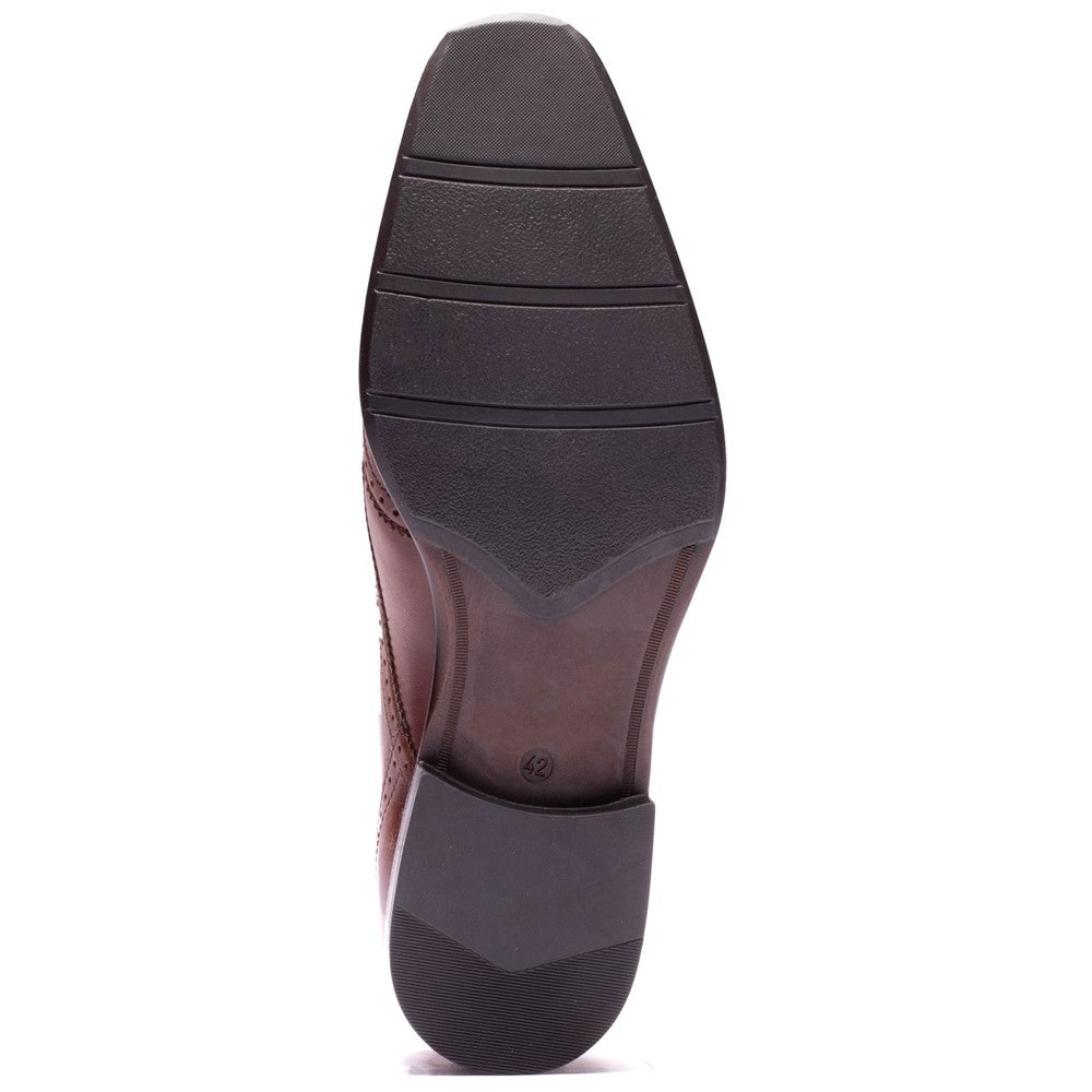 Sloane Waxy Brogue Shoes Tan