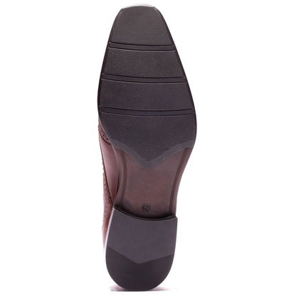 Sloane Waxy Brogue Shoes Tan