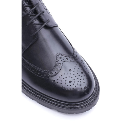 Phase Waxy Brogue Shoes Black