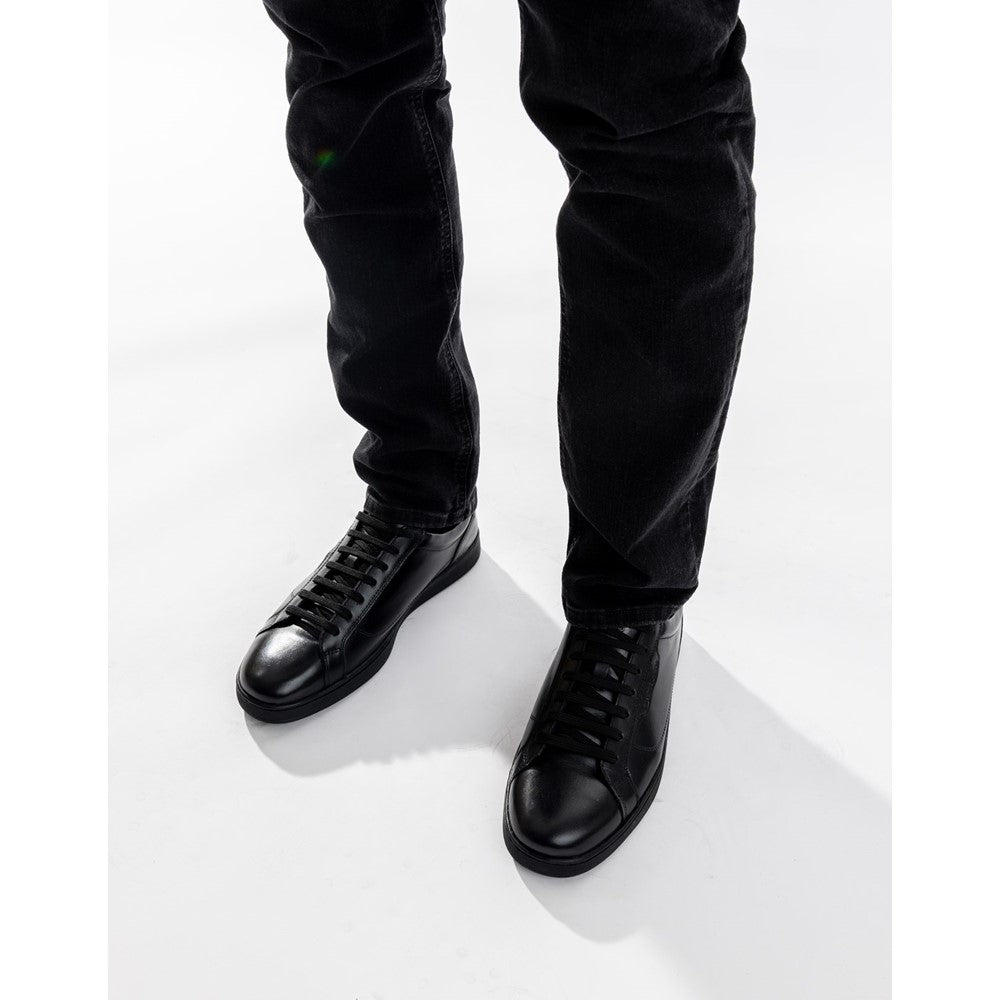 Zammo Waxy Lace Up Trainers Black