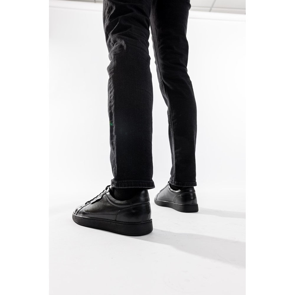 Zammo Waxy Lace Up Trainers Black