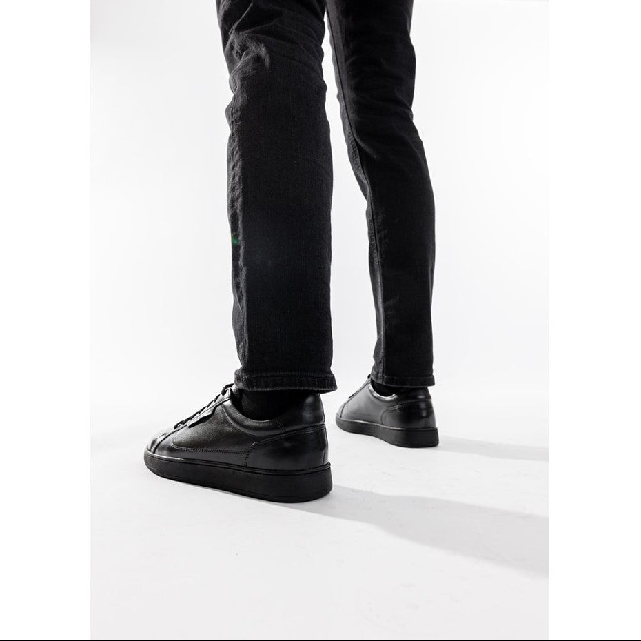 Zammo Waxy Lace Up Trainers Black