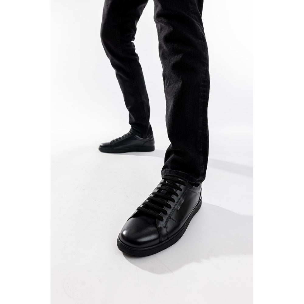Zammo Waxy Lace Up Trainers Black