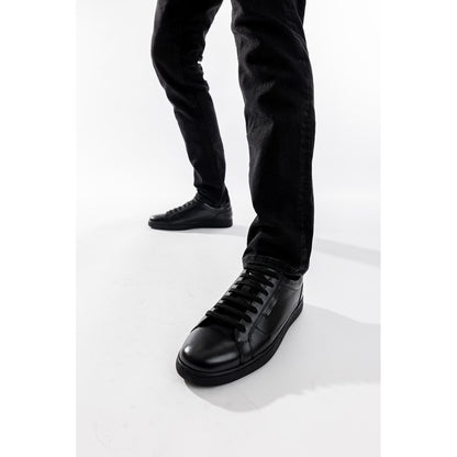 Zammo Waxy Lace Up Trainers Black