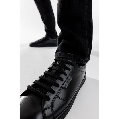 Zammo Waxy Lace Up Trainers Black