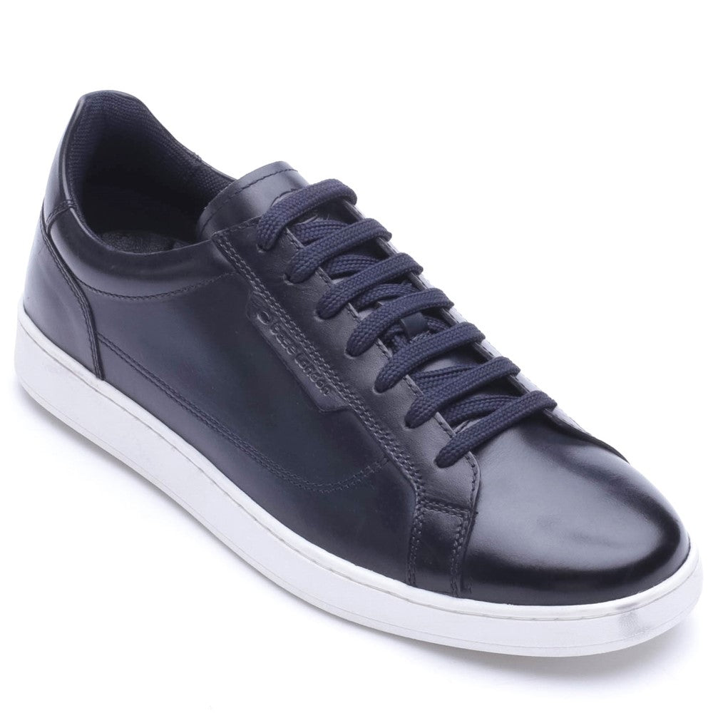 Zammo Waxy Lace Up Trainers Navy