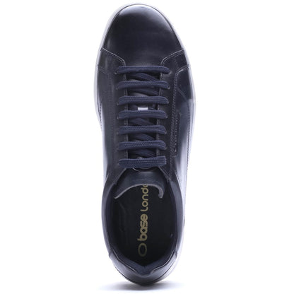 Zammo Waxy Lace Up Trainers Navy