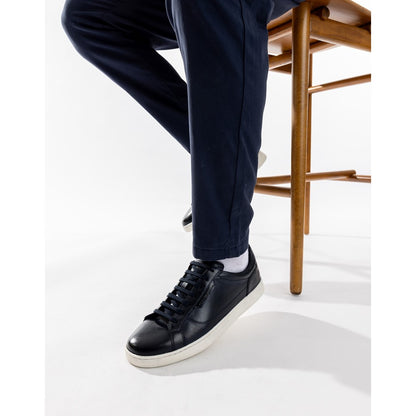 Zammo Waxy Lace Up Trainers Navy